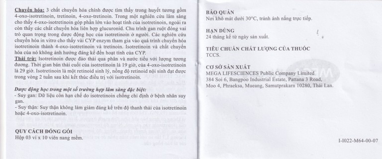 Thuốc Acnotin 10mg MEGA We care điều trị mụn trứng cá nặng (3 vỉ x 10 viên)