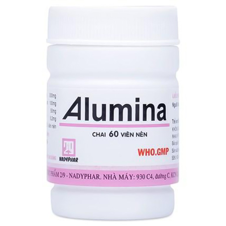 Viên uống Alumina Nadyphar hỗ trợ điều trị viêm loét dạ dày, tá tràng (60 viên)