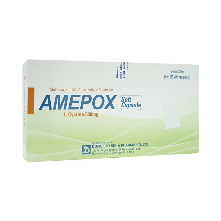 Thuốc Amepox 500mg DongKoo điều trị sạm da do tàn nhang, nám da (20 vỉ x 5 viên)