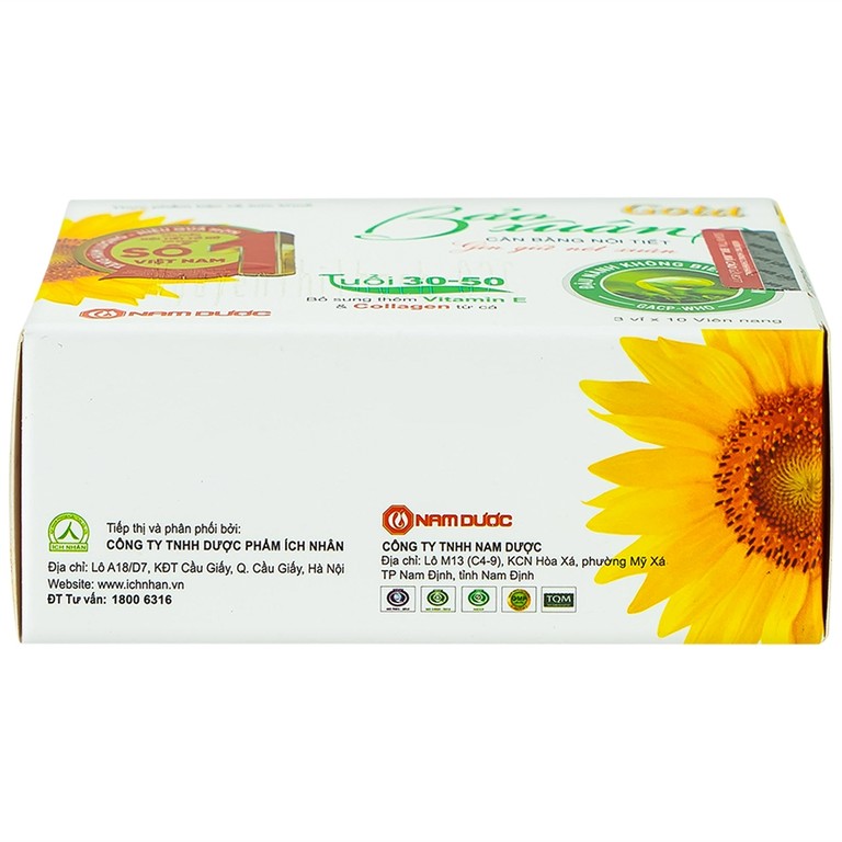 Viên uống Bảo Xuân Gold Nam Dược bổ sung phytoestrogen, cân bằng nội tiết tố nữ (3 vỉ x 10 viên)