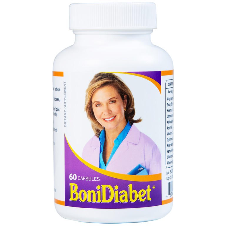 Viên uống BoniDiabet Botania hỗ trợ điều trị bệnh tiểu đường, làm giảm glucose máu (60 viên)