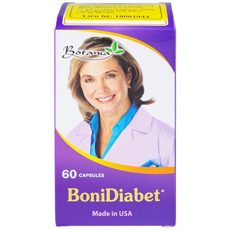 Viên uống BoniDiabet Botania hỗ trợ điều trị bệnh tiểu đường, làm giảm glucose máu (60 viên)