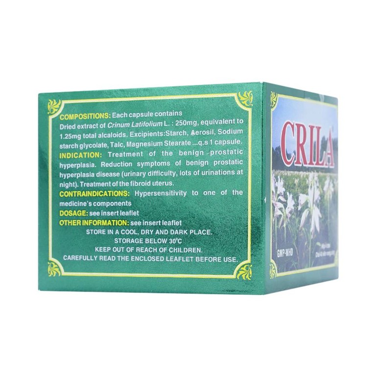 Thuốc Crila Thiên Dược điều trị phì đại lành tính tuyến tiền liệt, u xơ tử cung (4 chai x 40 viên)