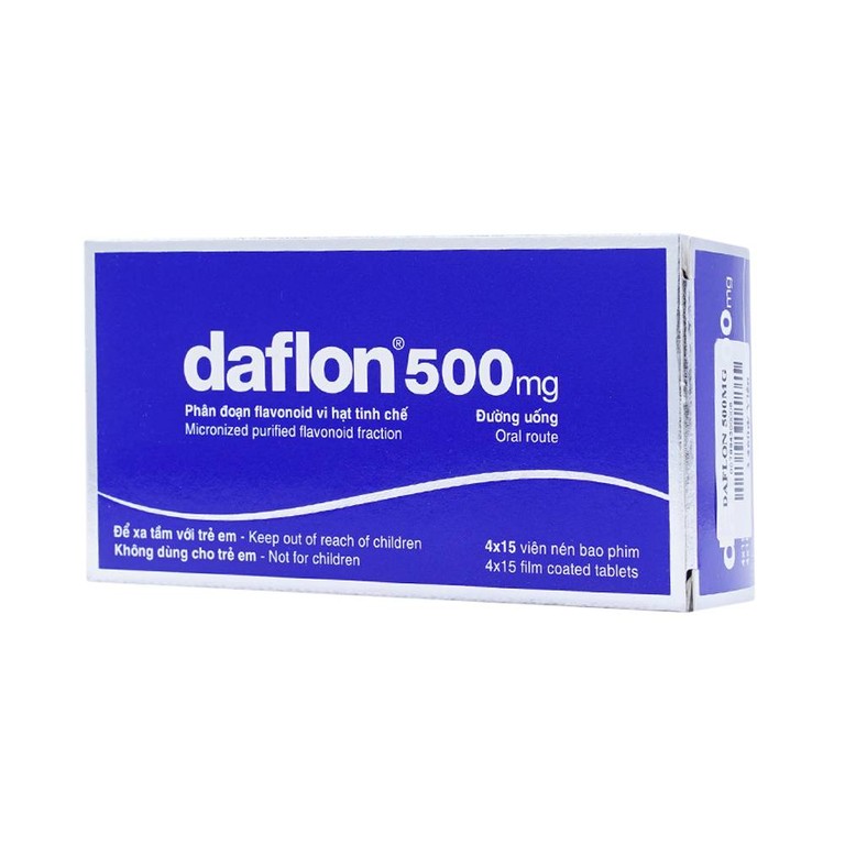 Thuốc Daflon 500mg Servier điều trị các triệu chứng liên quan đến suy giảm tĩnh mạch bạch huyết và trĩ cấp (60 viên)