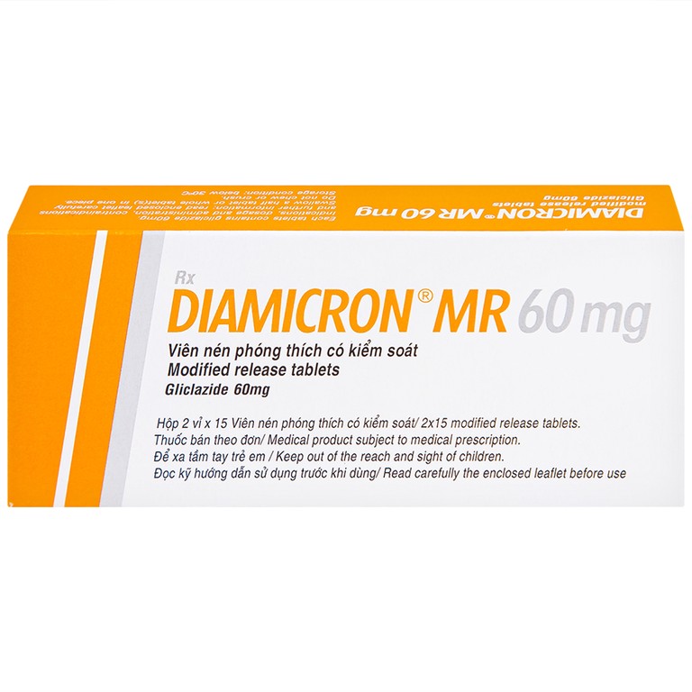Thuốc Diamicron MR 60mg Servier điều trị tiểu đường típ 2 (2 vỉ x 15 viên)