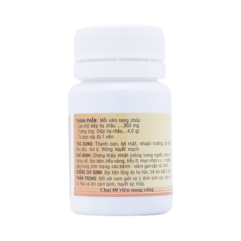 Thuốc Diệp Hạ Châu V Vạn Xuân điều trị chứng thấp nhiệt trong viêm gan cấp và mãn (60 viên)