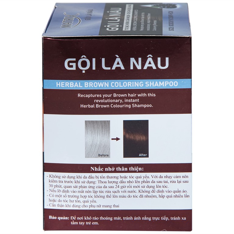 Gội là nâu Matrix làm thay đổi màu tóc, che phủ tóc bạc (10 gói x 30ml)