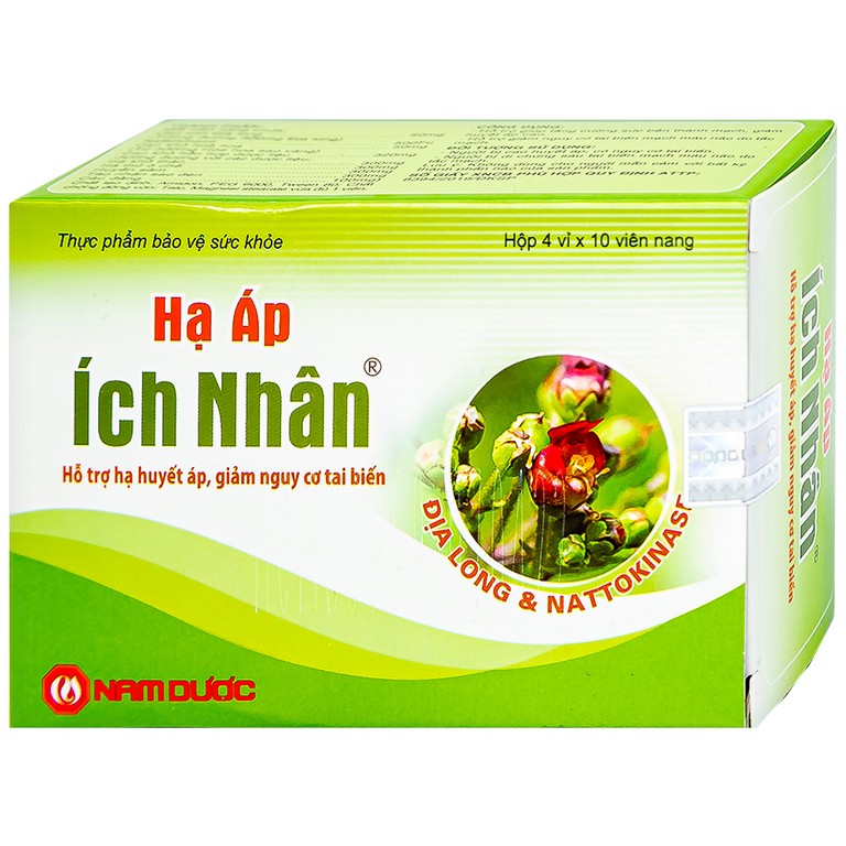 Viên uống Hạ Áp Ích Nhân Nam Dược hỗ trợ hạ huyết áp, giảm nguy cơ tai biến (4 vỉ x 10 viên)