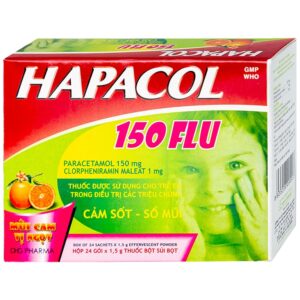 Bột Hapacol 150 Flu DHG giảm đau, hạ sốt (24 gói)