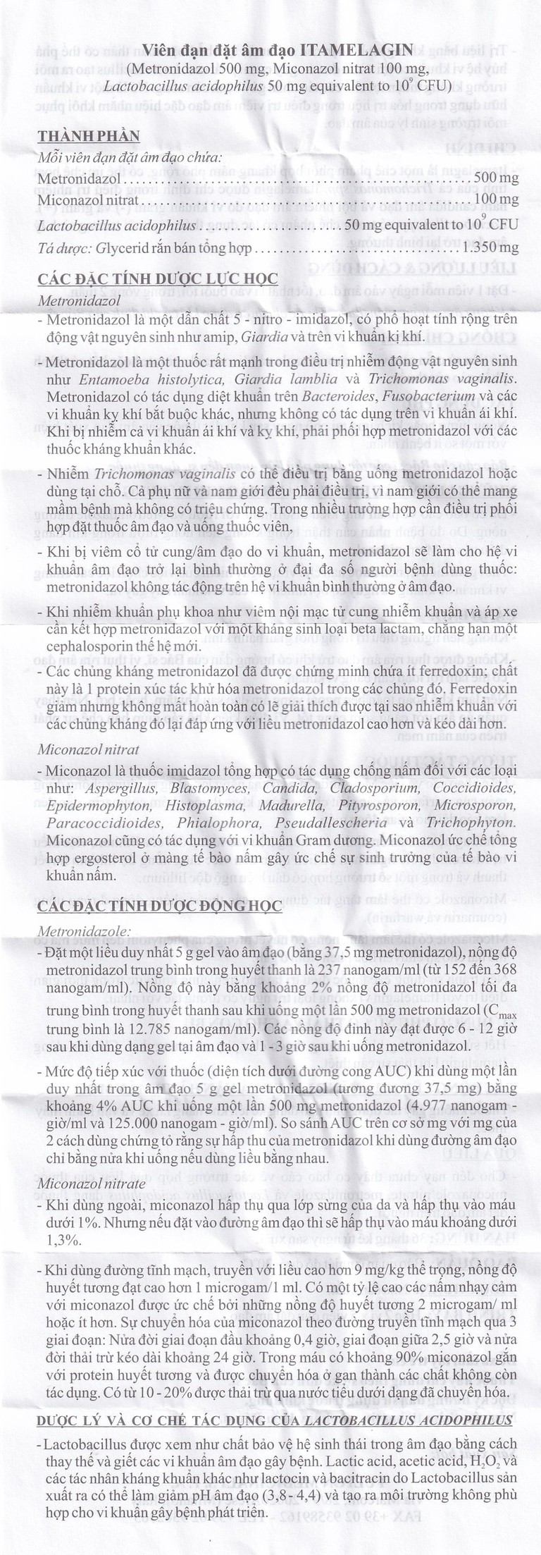 Thuốc Itamelagin 500mg điều trị nhiễm nấm candida âm đạo (10 viên)