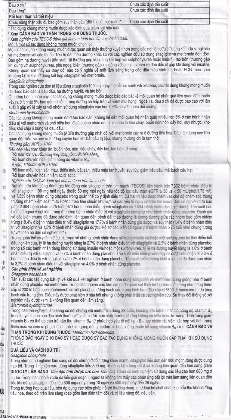 Viên nén Janumet 50mg/500mg MSD điều trị đái tháo đường típ 2 (4 vỉ x 7 viên)
