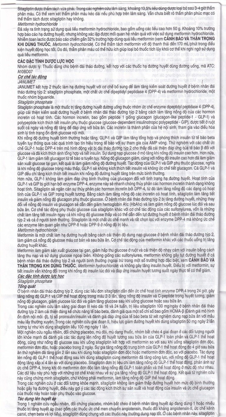 Viên nén Janumet 50mg/500mg MSD điều trị đái tháo đường típ 2 (4 vỉ x 7 viên)
