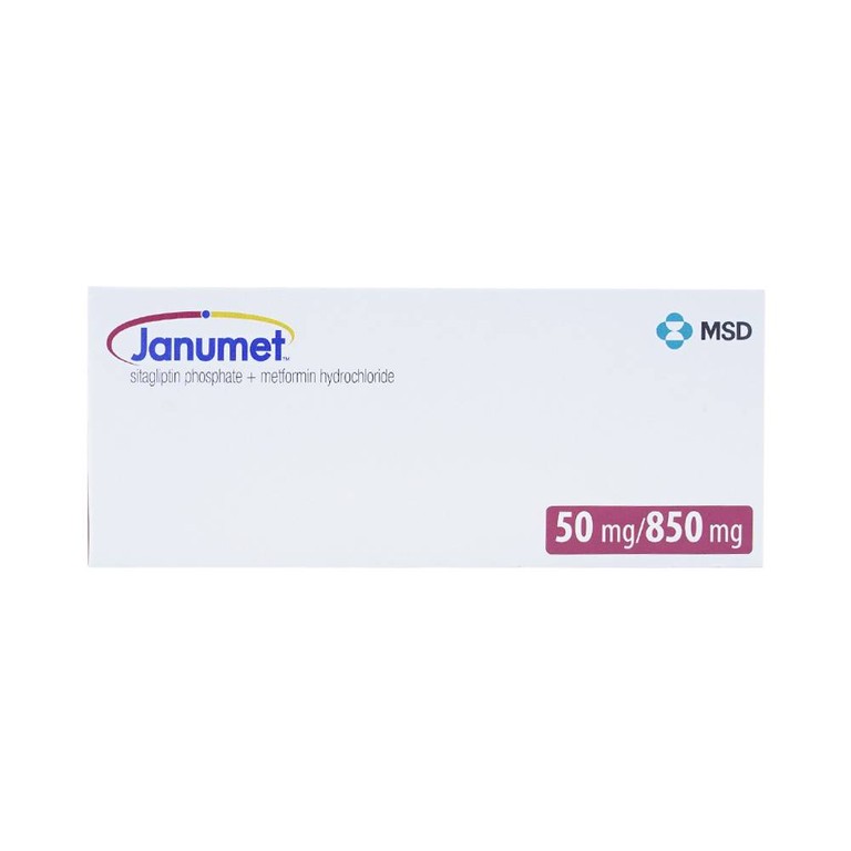 Viên nén Janumet 50mg/850mg MSD điều trị đái tháo đường típ 2 (4 vỉ x 7 viên)