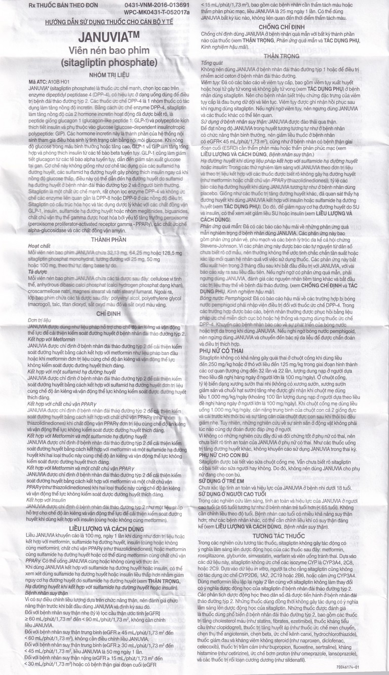 Viên nén Januvia 50mg MSD cải thiện kiểm soát đường huyết típ 2 (2 vỉ x 14 viên)
