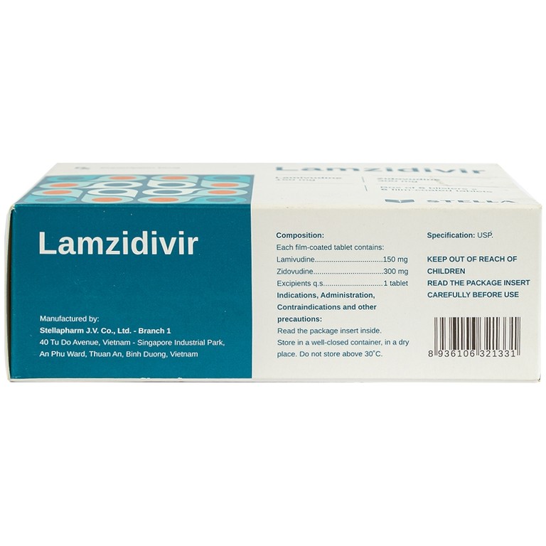 Thuốc Lamzidivir Stella hỗ trợ điều trị nhiễm HIV (5 vỉ x 6 viên)