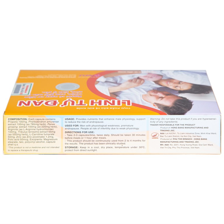 Viên uống Linh Tự Đan Hồng Bàng giúp tăng cường sinh lý nam, hỗ trợ giảm nguy cơ mãn dục nam (3 vỉ x 10 viên)