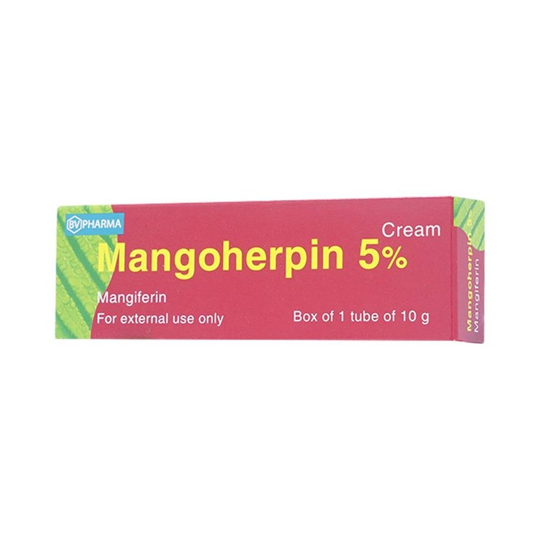Kem bôi da Mangoherpin 5% BV Pharma để điều trị các dạng bệnh cấp tính và tái phát do virus Herpes (10g)