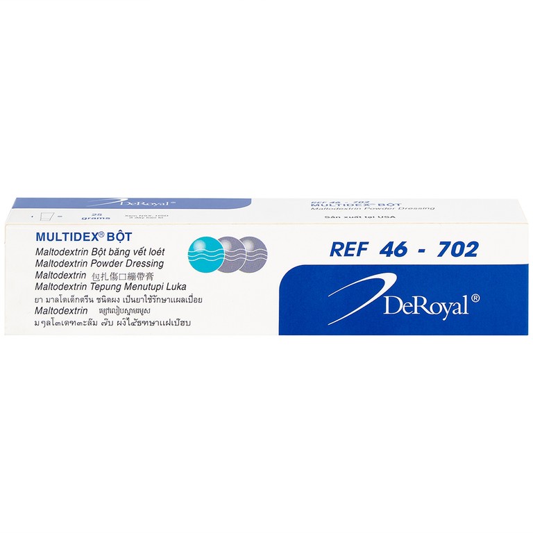 Bột Multidex 25g DeRoyal hỗ trợ điều trị viêm nhiễm da, làm lành các vết loét mãn tính