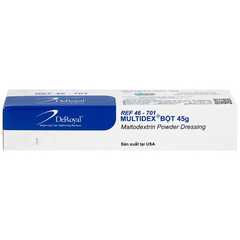 Bột Multidex 45g DeRoyal hỗ trợ điều trị viêm nhiễm da, làm lành các vết loét mãn tính