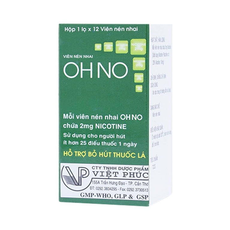 Viên nhai OH NO Việt Phúc hỗ trợ cai nghiện thuốc lá (12 viên)