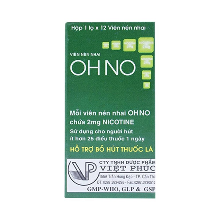 Viên nhai OH NO Việt Phúc hỗ trợ cai nghiện thuốc lá (12 viên)