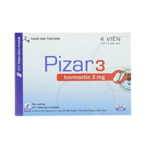Viên nén Pizar-3 DaViPharm điều trị các bệnh nhiễm trùng do ký sinh trùng, giun chỉ (1 vỉ x 4 viên)