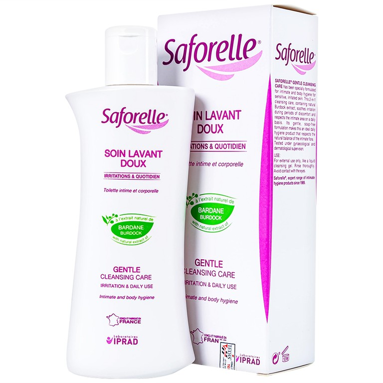 Dung dịch vệ sinh phụ nữ Saforelle Gentle Cleansing Care làm sạch dịu nhẹ, bảo vệ vùng kín (250ml)