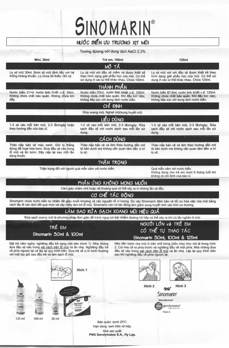 Nước biển ưu trương xịt mũi Sinomarin rửa xoang mũi, nghẹt mũi, sung huyết mũi (30ml)