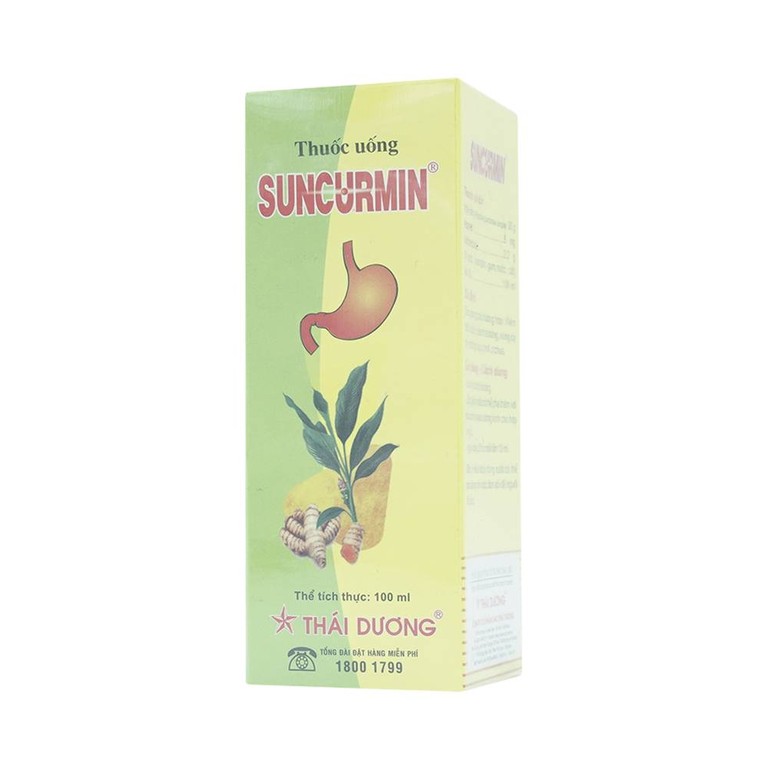 Dung dịch Suncurmin Sao Thái Dương điều trị viêm loét dạ dày, hành tá tràng (100ml)