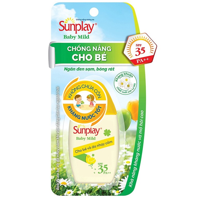 Sữa chống nắng Sunplay Baby Mild SPF35 PA++ Rohto cho bé và da nhạy cảm (30g)
