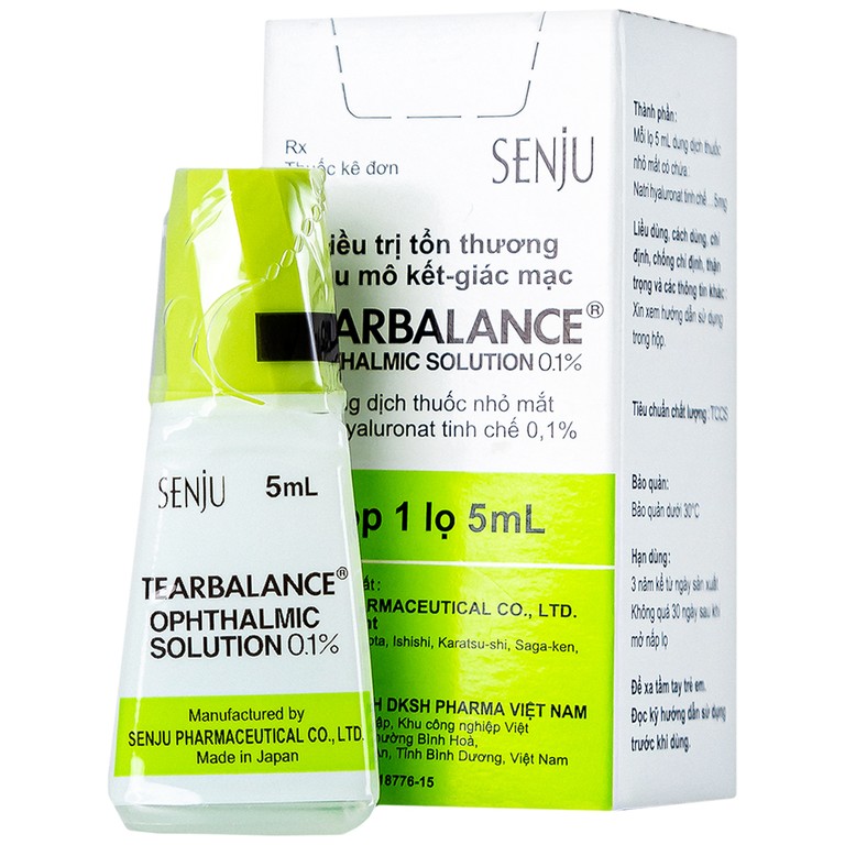 Dung dịch thuốc nhỏ mắt Tearbalance 0.1% điều trị tổn thương biểu mô kết - giác mạc (5ml)