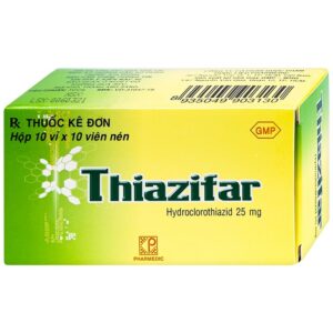 Thuốc Thiazifar Pharmedic điều trị suy tim, tăng huyết áp (10 vỉ x 10 viên)