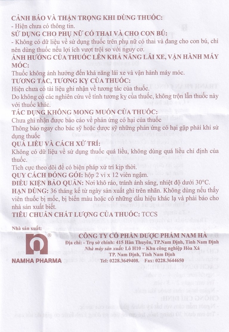 Viên ngậm ho Bổ Phế Nam Hà tiêu đờm, bổ phổi, sát trùng họng (2 vỉ x 12 viên)