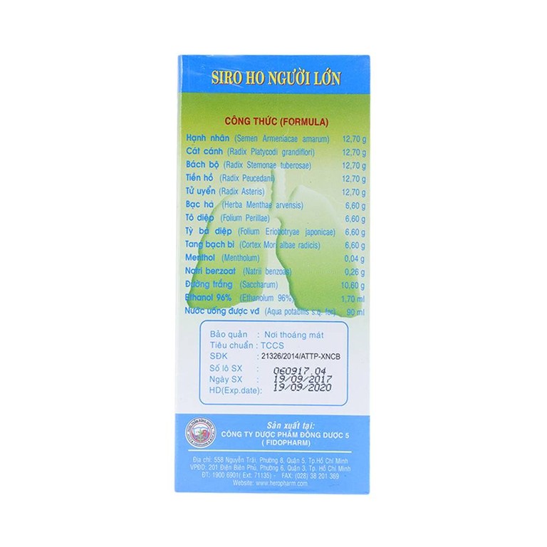 Siro Ho Người Lớn FidoPharm giúp thanh phế, giảm ho (90ml)