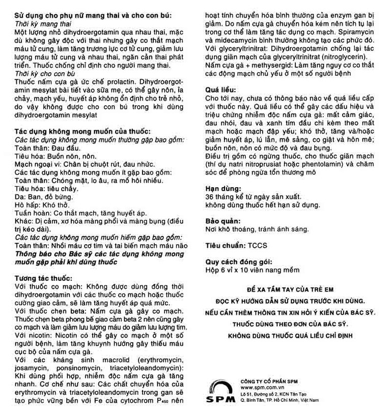 Thuốc Timmak 3mg S.P.M điều trị rối loạn tuần hoàn thể đứng (6 vỉ x 10 viên)