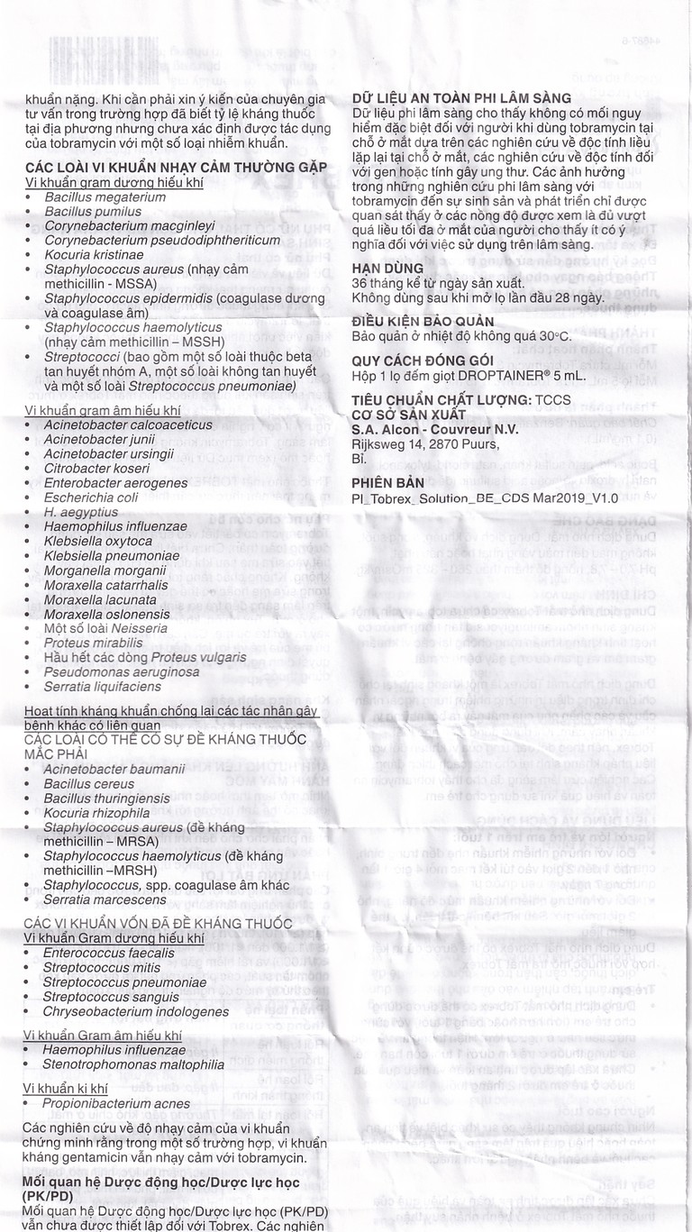 Thuốc nhỏ mắt Tobrex Alcon điều trị nhiễm khuẩn ở mắt (5ml)