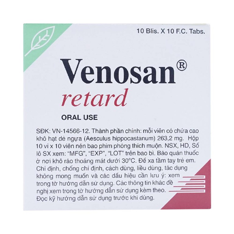 Thuốc Venosan Retard 263.2mg Dr. Willmar Schwabe điều trị viêm tĩnh mạch huyết khối (10 vỉ x 10 viên)