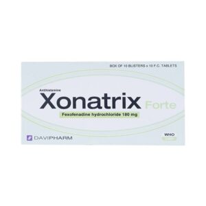 Thuốc Xonatrix Forte 180mg DaviPharm điều trị triệu chứng viêm mũi dị ứng theo mùa (10 vỉ x 10 viên)