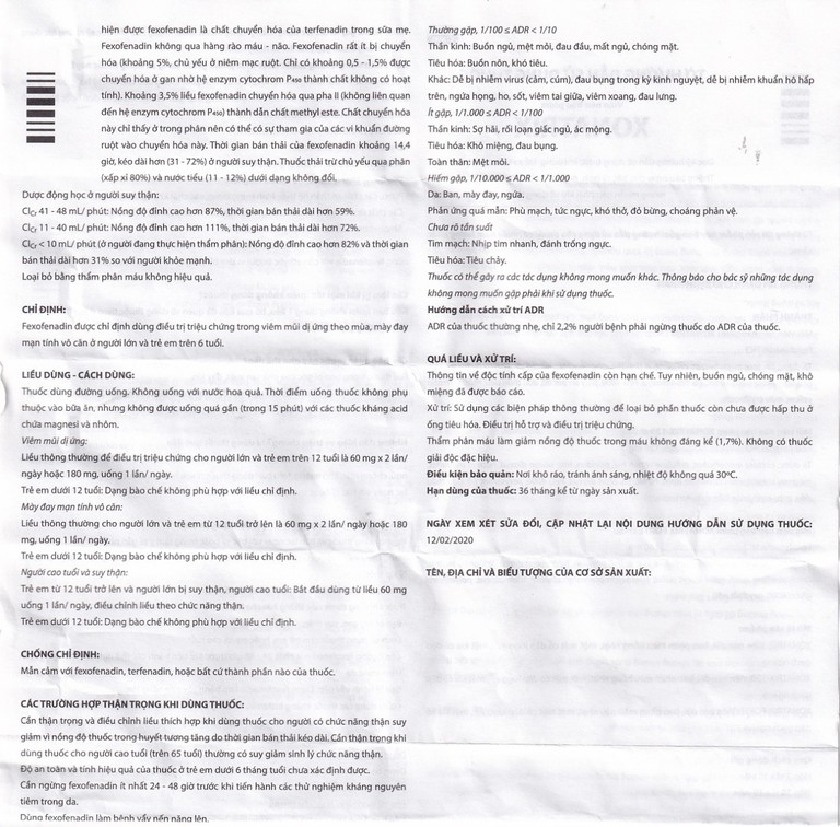 Thuốc Xonatrix Forte 180mg DaviPharm điều trị triệu chứng viêm mũi dị ứng theo mùa (10 vỉ x 10 viên)