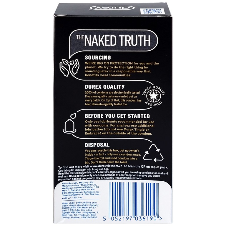 Bao cao su Durex Kingtex ôm sát, vừa vặn (49mm - 12 cái)