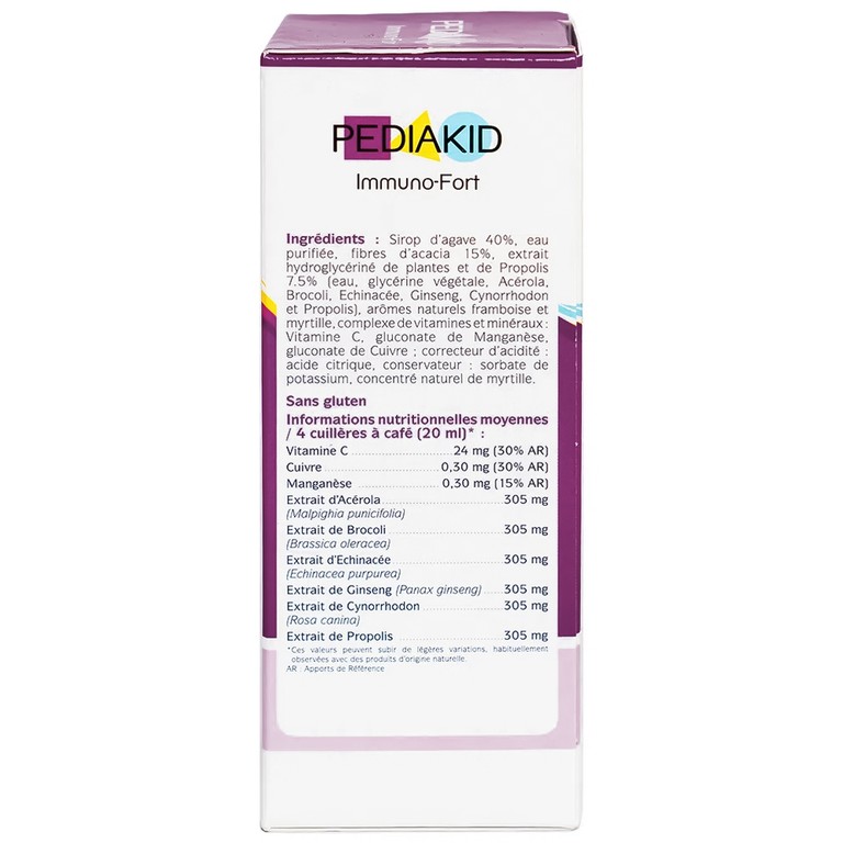 Siro Pediakid Immuno-Fort hỗ trợ tăng đề kháng, giúp bảo vệ sức khỏe (125ml)