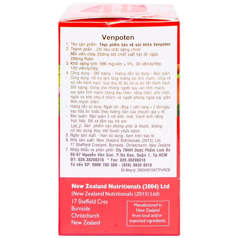 Viên uống Venpoten Pro-life hỗ trợ làm tăng trương lực tĩnh mạch (30 viên)