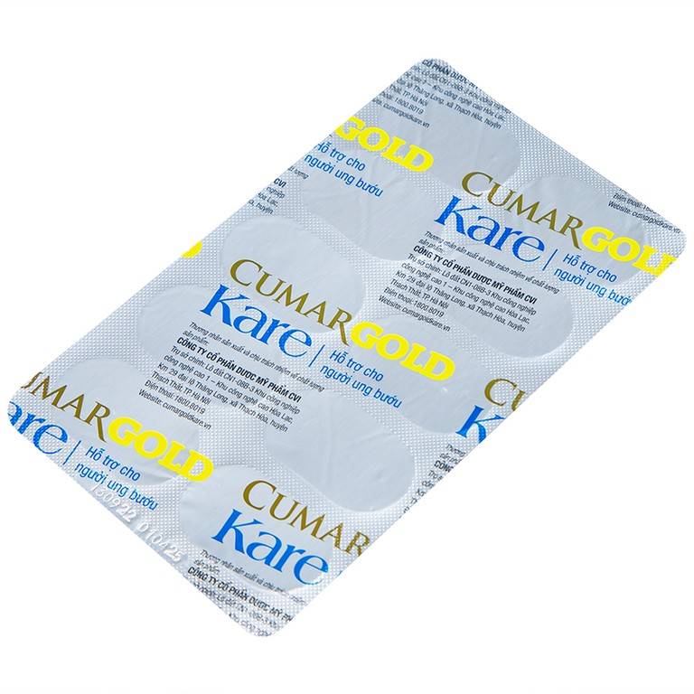 Viên uống CumarGold Kare CVI Pharma hỗ trợ giảm nguy cơ mắc ung bướu (3 vỉ x 10 viên)