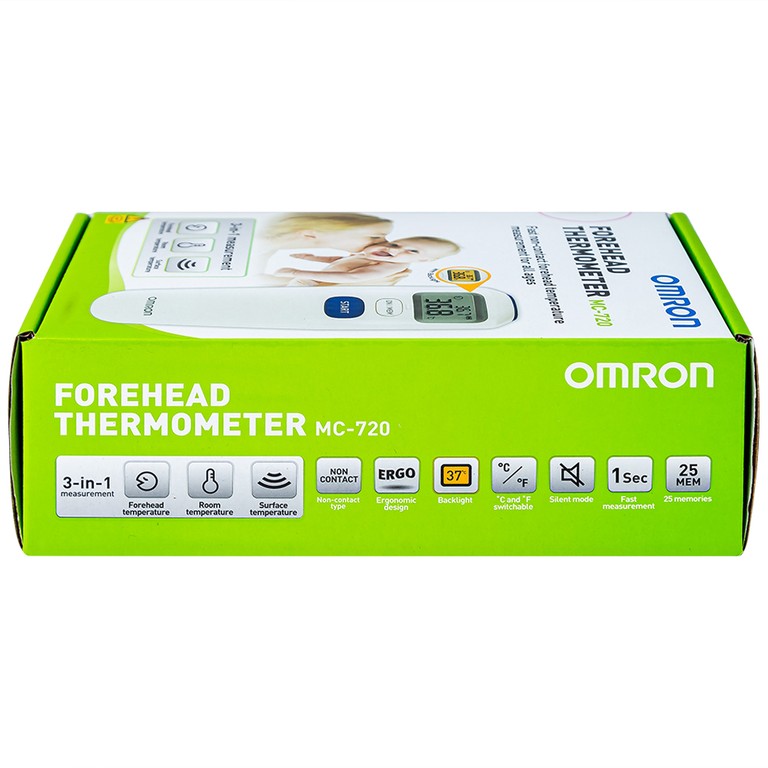 Nhiệt kế đo ở trán Omron Forehead Thermometer MC-720 cho kết quả tức thì
