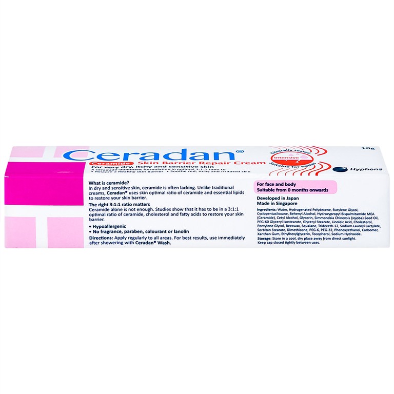 Kem bôi cho bé Ceradan Ceramide Skin Barrier Repair Cream dưỡng ẩm, phục hồi da (10g)