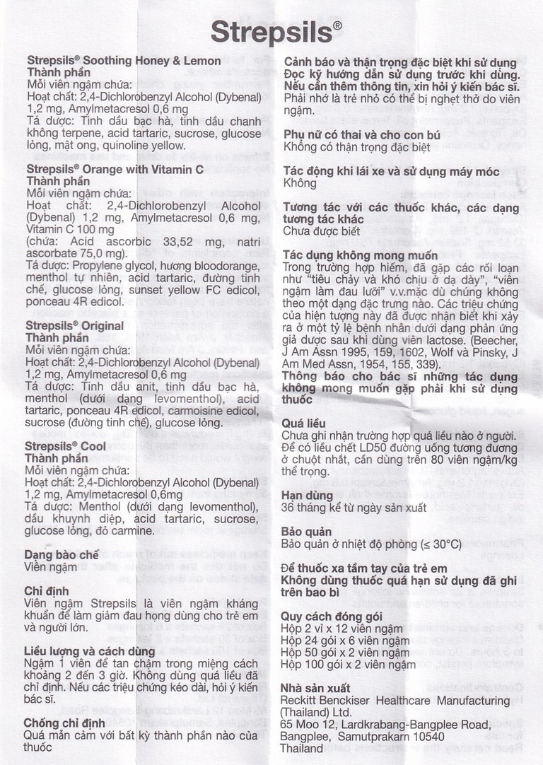 Viên ngậm Strepsils Soothing mật ong & chanh giảm đau họng (50 gói x 2 viên)