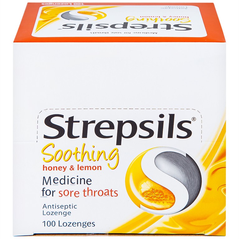 Viên ngậm Strepsils Soothing mật ong & chanh giảm đau họng (50 gói x 2 viên)