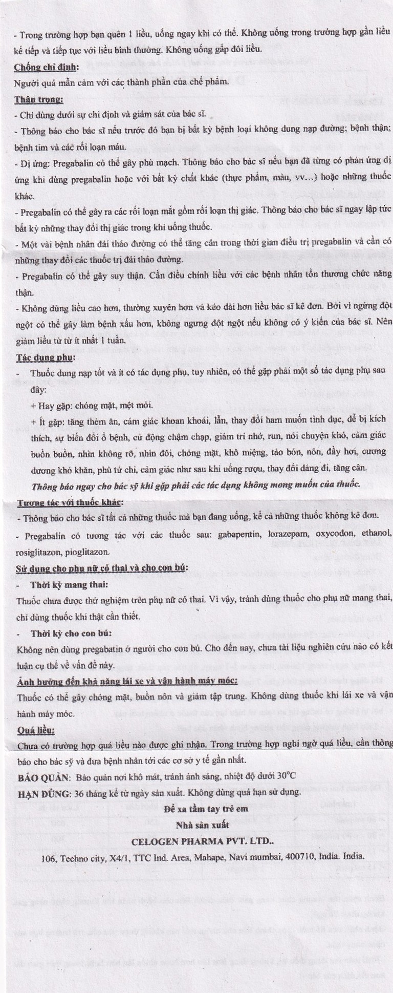 Thuốc Dalfusin 75 Celogen điều trị đau thần kinh, hỗ trợ điều trị động kinh (3 vỉ x 10 viên)