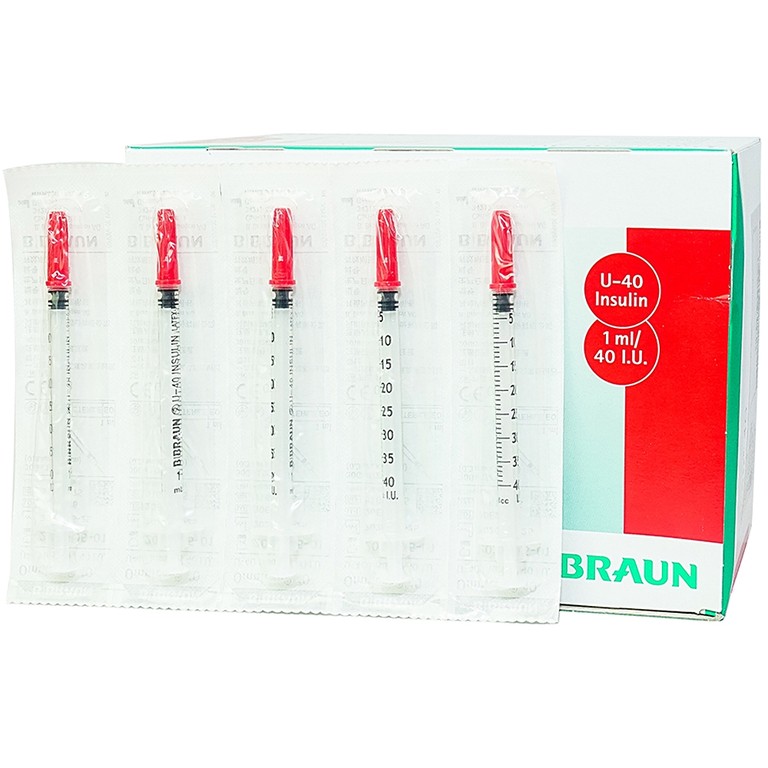 Kim tiêm tiểu đường B.Braun Omnican 1ml/40 I.U màu đỏ dùng cho người tiểu đường (100 cái)