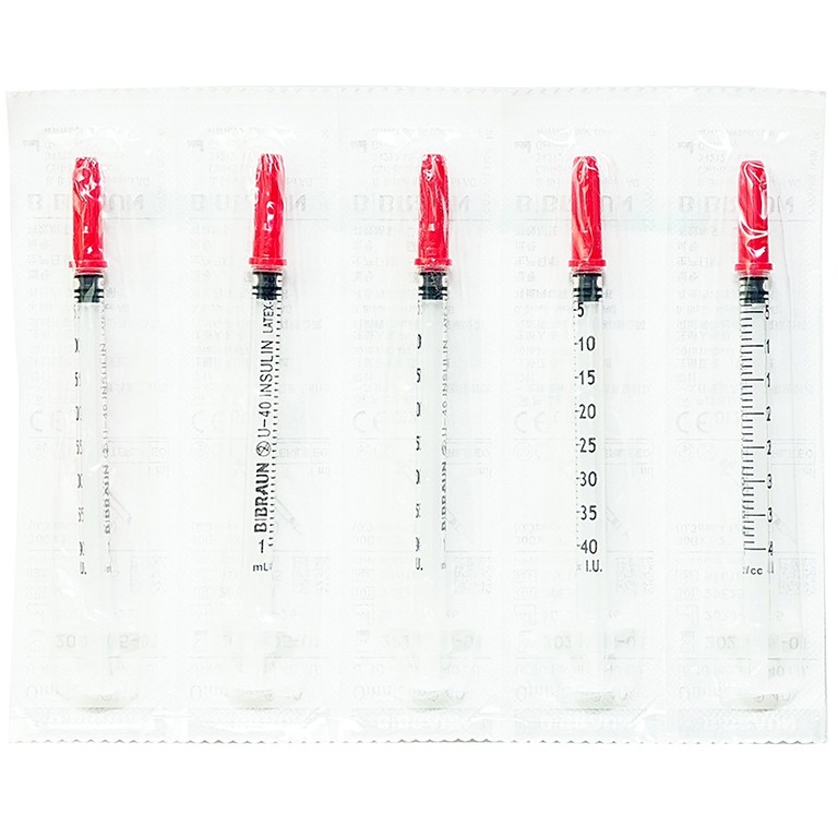 Kim tiêm tiểu đường B.Braun Omnican 1ml/40 I.U màu đỏ dùng cho người tiểu đường (100 cái)